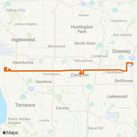 Metro El Segundo - Norwalk Sta via Rosecrans Av map