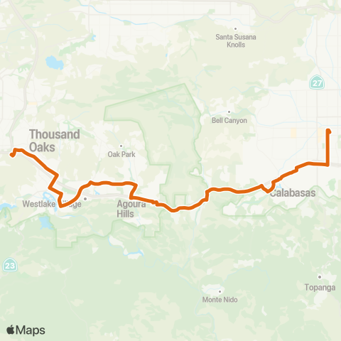 Metro Thousand Oaks - Agoura Hills - Calabasas - Warner Ctr map