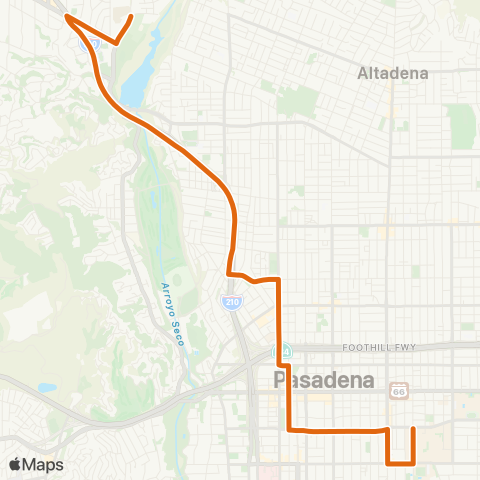 Metro JPL - Pasadena map