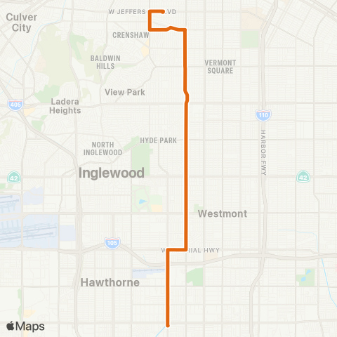 Metro Expo / Crenshaw Sta - Gardena via Arlngtn - Van Ness map