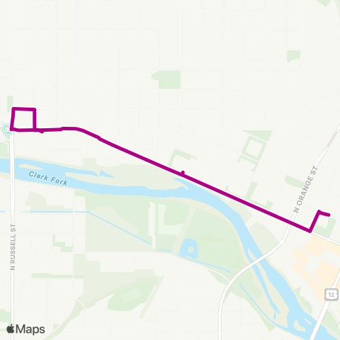 Mountain Line Broadway / Russell map