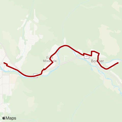 Mountain Line E Broadway P&R / E Missoula / Bonner map