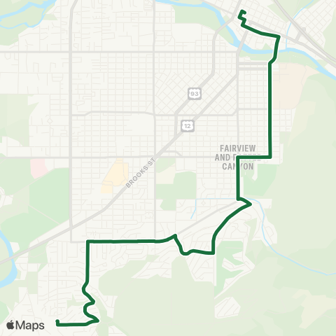 Mountain Line Dtwn / University / Dornblaser / S Hills map