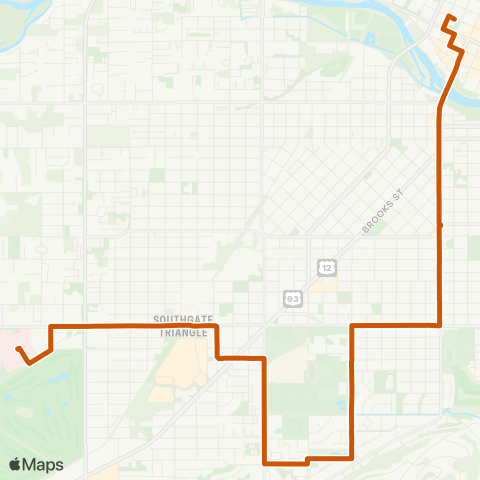 Mountain Line Higgins / Opportunity Resources / Southgate Mall map