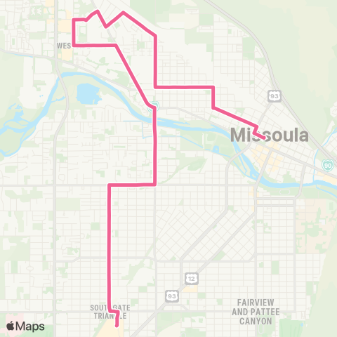 Mountain Line Southgate Mall / Target / Downtown map