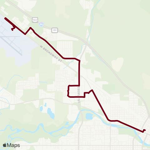 Mountain Line N Reserve St / Expressway / Airport map