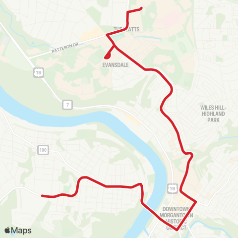 Mountain Line Transit Authority Red Line map