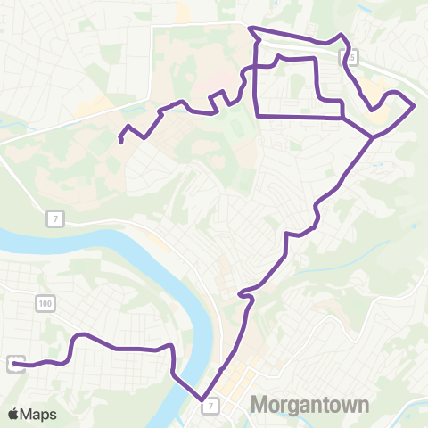 Mountain Line Transit Authority Purple Line map