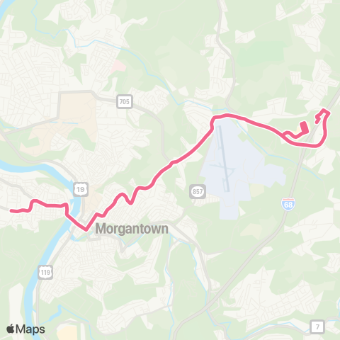 Mountain Line Transit Authority Pink Line map