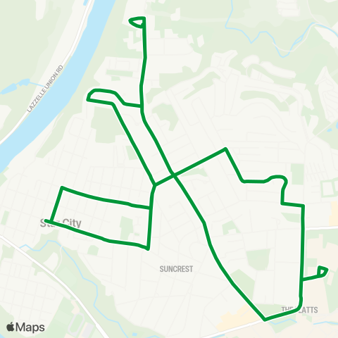 Mountain Line Transit Authority Northern Circulator map