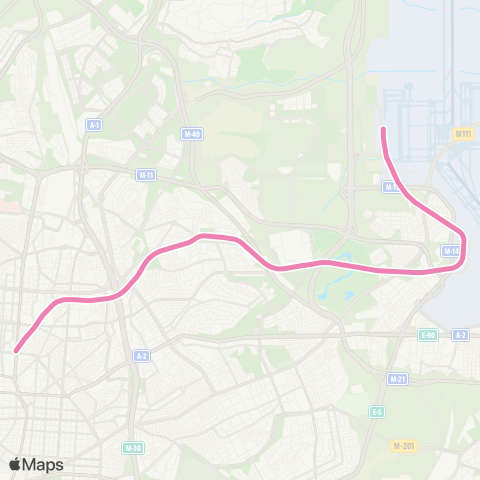 Metro Nuevos Ministerios - Aeropuerto T4 map