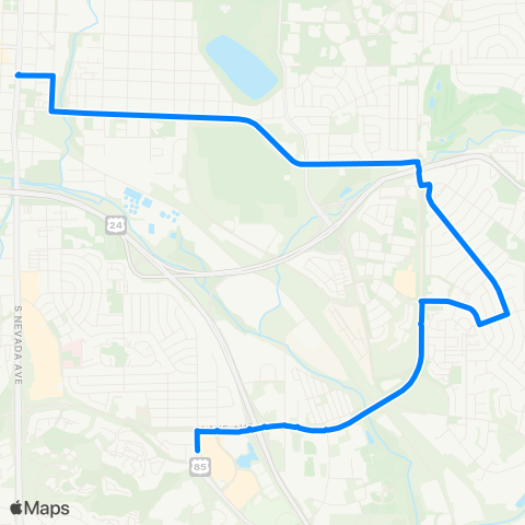 Mountain Metro Fountain Blvd / E Cheyenne Mtn Blvd map