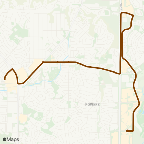 Mountain Metro Barnes Rd. / Tutt Blvd map