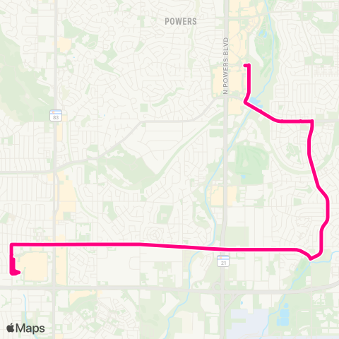 Mountain Metro Galley Rd / Tutt Blvd map