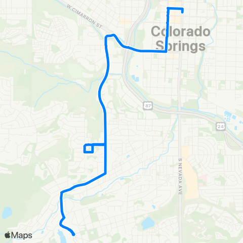 Mountain Metro S. 8th Street / Broadmoor map