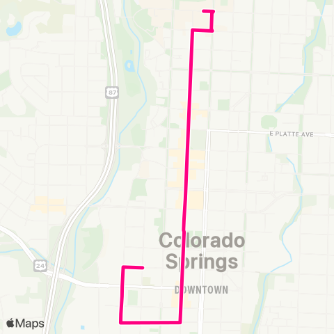 Mountain Metro Zeb Downtown Shuttle map