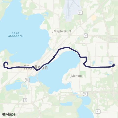 Madison Metro Route C map