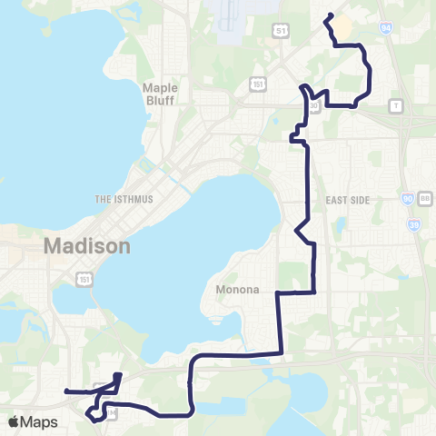 Madison Metro Route G map