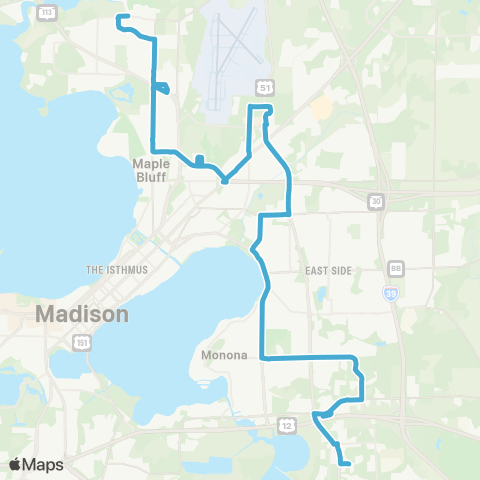 Madison Metro Route L map