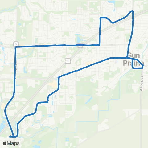 Madison Metro Route S map