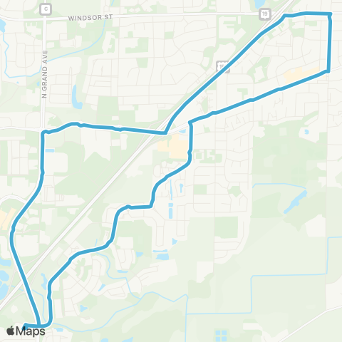 Madison Metro Route W map