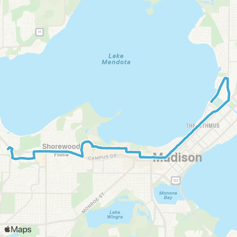 Madison Metro Route 28 map