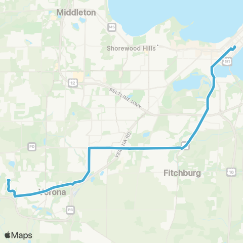 Madison Metro Route 75 map