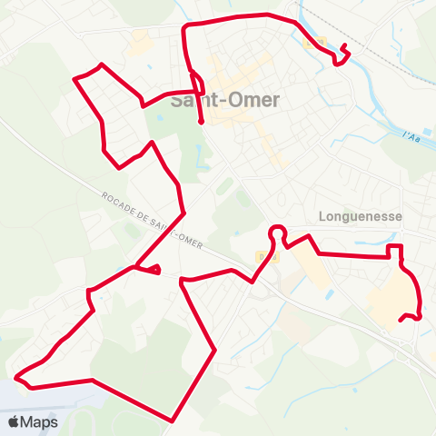 Mouvéo St-Omer (Gare) > Longuenesse (Ctre comm.) map