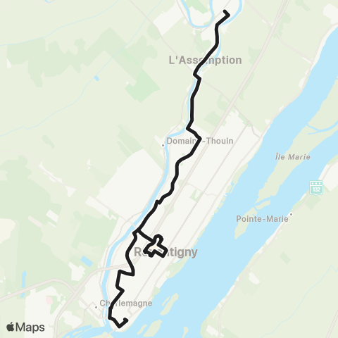 exo L'Assomption Repentigny Secteur Nord - Cégep map