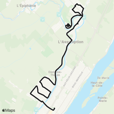 exo L'Assomption Repentigny Secteur le Gardeur - Cégep map