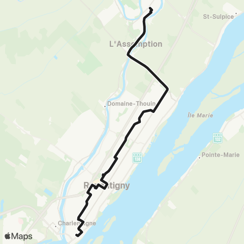 exo L'Assomption Repentigny Secteur Centre - Cégep map