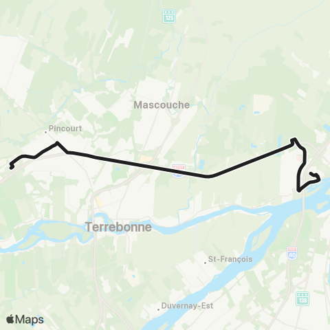 exo Terrebonne-Mascouche Terrebonne - Cité du Sport - Lachenaie map