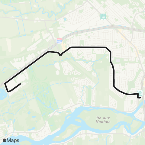 exo Terrebonne-Mascouche Taxibus - Parc Industriel (s/ Réservation) map