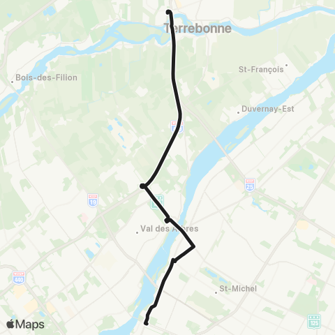 exo Terrebonne-Mascouche Terrebonne - Montréal map