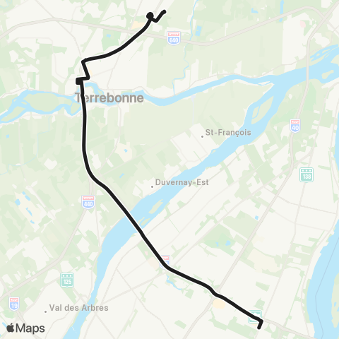 exo Terrebonne-Mascouche Gare Mascouche - Terrebonne - Terminus Radisson map