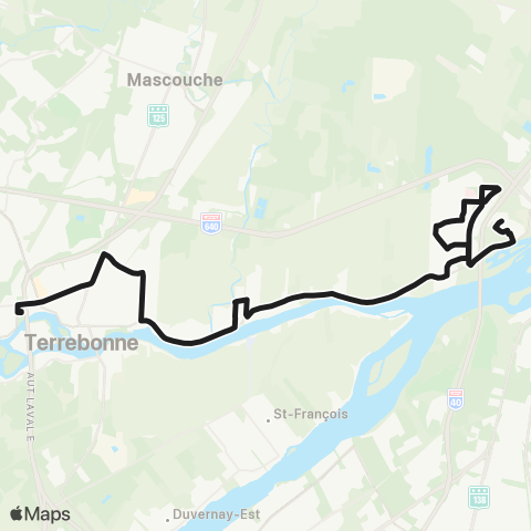 exo Terrebonne-Mascouche Terrebonne - Lachenaie map