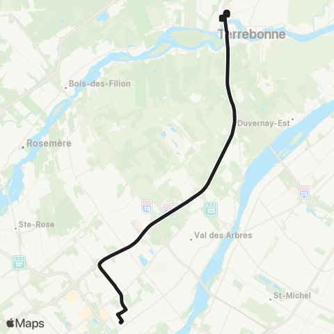 exo Terrebonne-Mascouche Terrebonne - Terminus Montmorency map