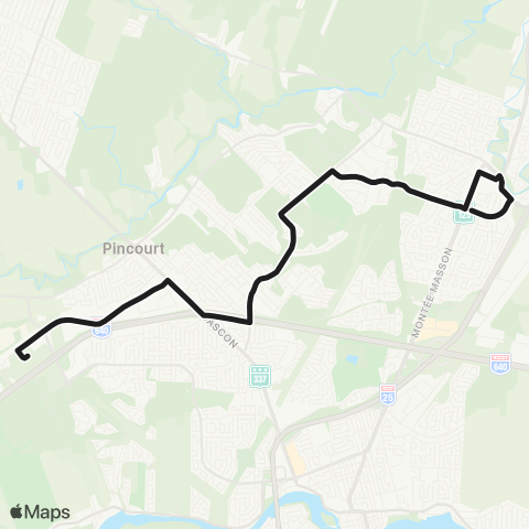 exo Terrebonne-Mascouche Mascouche - Cité du Sport - Cégep de Terrebonne map