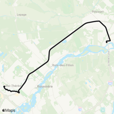 exo Terrebonne-Mascouche Terrebonne - Ste-Thérèse (Cégep Lionel-Groulx) map