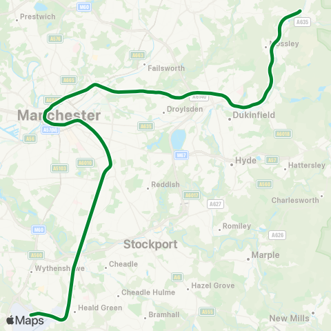 Manchester Rail First Transpennine Express map