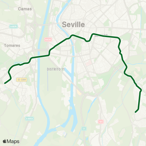 Metro Sevilla Linea 1 map