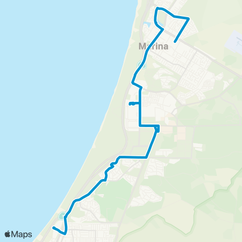 Monterey-Salinas Transit Sand City - Marina via Monterey Road map