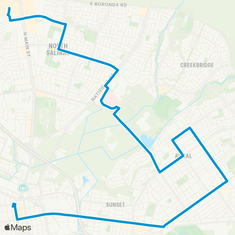 Monterey-Salinas Transit Salinas - Alisal - Northridge map