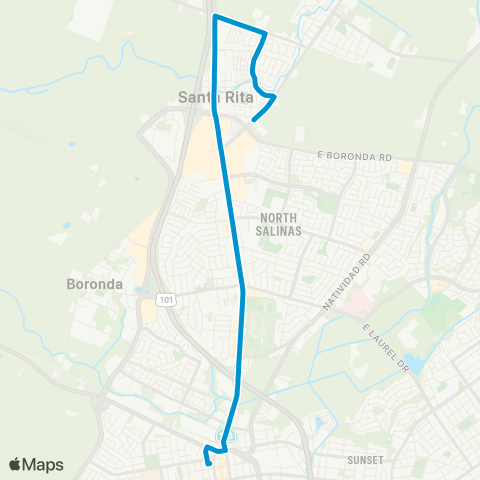 Monterey-Salinas Transit Salinas - Santa Rita via North Main map