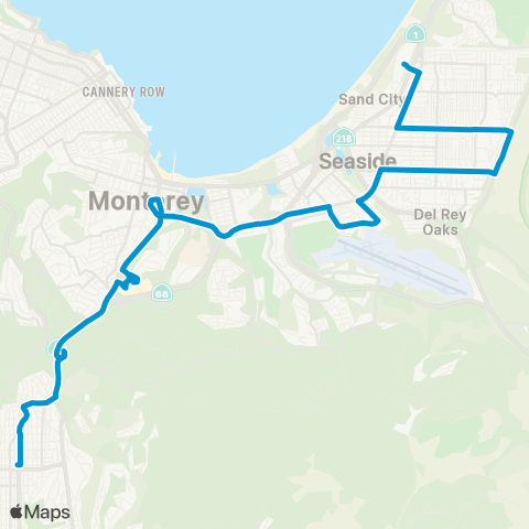 Monterey-Salinas Transit Carmel - Sand City map