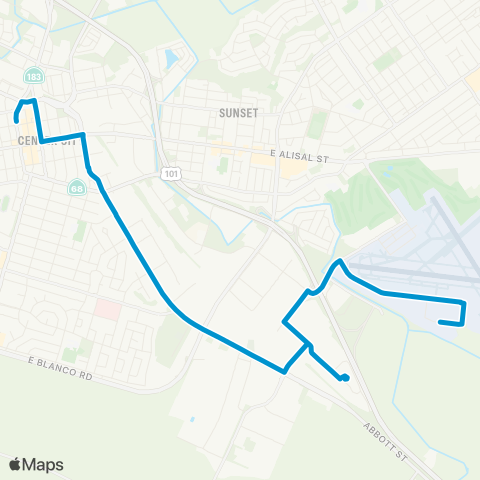 Monterey-Salinas Transit Salinas - Airport Business Center map