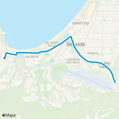 Monterey-Salinas Transit Del Rey Oaks Shuttle map