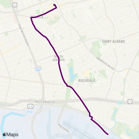 MTA Queens Jamaica - Sutphin Blvd - JFK Cargo Area map