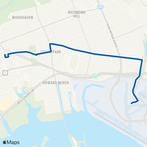 MTA Queens East NY - Rockaway Blvd - JFK Cargo Area map