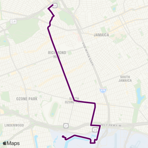 MTA Queens Kew Gardens - JFK Airport map